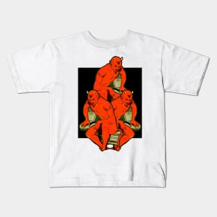 Devil satan on halloween Kids T-Shirt